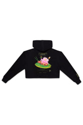 HOODIE CROP OVERSIZE LOTO NEGRO