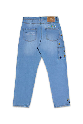 JEAN HOMBRE POLINIZADORES AZUL MEDIO